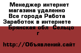 Менеджер интернет-магазина удаленно - Все города Работа » Заработок в интернете   . Брянская обл.,Сельцо г.